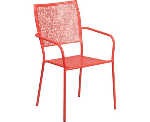 Square Back Outdoor Arm Chair - Coral