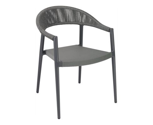 RP-01A Outdoor Restaurant Arm Chair - Anthracite/Dark Gray
