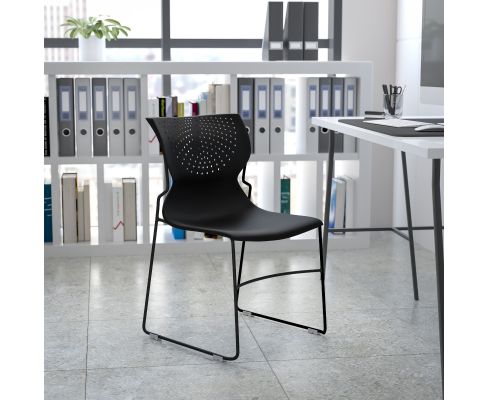 Hercules RUT-438 Stack Chair - Black
