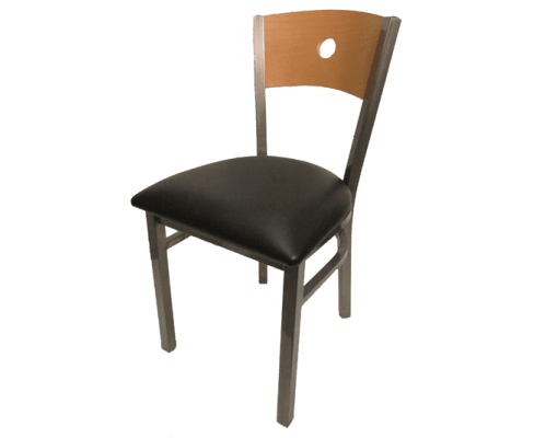 SL2150 Metal Frame Chair - Clear Coat Silver Frame/Vinyl Seat