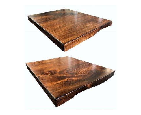 T12 Pinewood Log Edge Table Tops - Walnut Finish