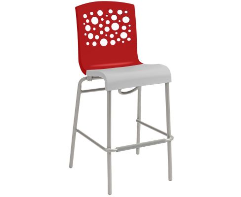 Tempo Barstool - Red with White Seat