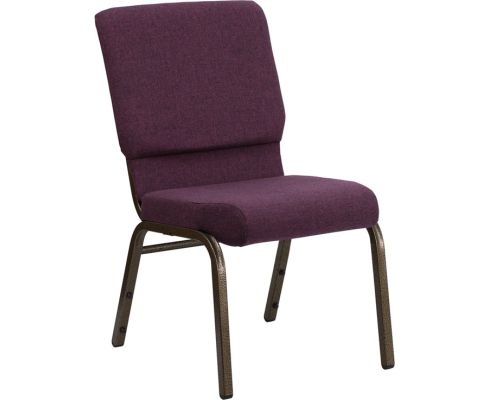 Hercules 18.5" Banquet Chair - Plum Fabric w/ Goldvein Frame