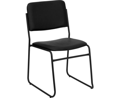 Hercules XU-8700 Stack Chair - Black Vinyl/Black Frame