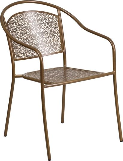 Round Back Outdoor Arm Chair - Gold