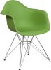 Alonza Plastic Chair with Chrome Frame - Green