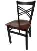 SL2130 Black Metal Frame Chair/Wood Seat