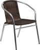 Stainless Outdoor Set - Brown Rattan Arm Chair