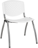 Hercules Perforated Stack Chair - White w/Gray Frame