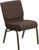 Hercules 21" Banquet Chair - Brown Fabric w/ Goldvein Frame