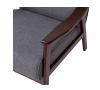 Langston Modern Arm Chair - Gray Faux Linen, Walnut frame