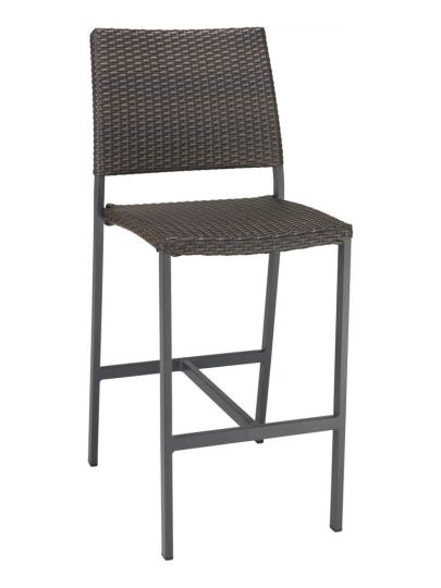 BAL-5725S Outdoor Restaurant Barstool - Anthracite Black Seat/Back - Indo Frame