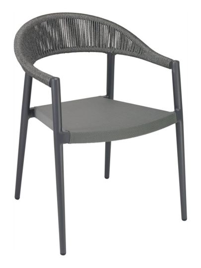 RP-01A Outdoor Restaurant Arm Chair - Anthracite/Dark Gray