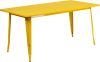 Rectangular Metal Cafe Table 60" x 30" - Yellow