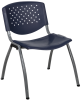 Hercules Perforated Stack Chair - Navy w/Gray Frame