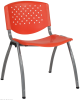 Hercules Perforated Stack Chair - Orange w/Gray Frame