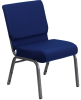 Hercules 21" Banquet Chair - Navy Blue Fabric/Silvervein Frame