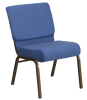 Hercules 21" Banquet Chair - Blue Fabric/Goldvein Frame