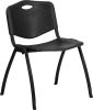 Hercules Stack Chair - Black w/ Black Frame