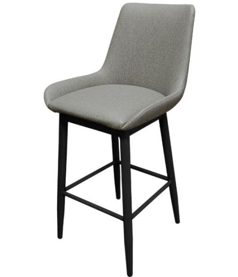 Amata Upholstered Bucket Seat Barstool - Charcoal/Black
