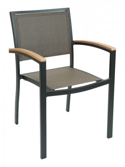 AL-5624 Outdoor Arm Chair - Black Frame