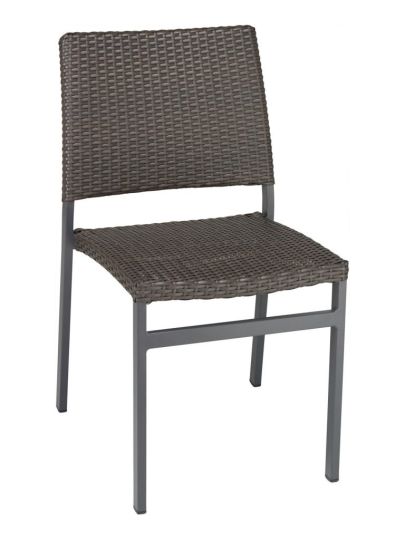 AL-5725S Outdoor Restaurant Chair - Anthracite Black Seat/Back - Indo Frame