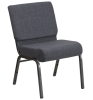 Hercules 21" Banquet Chair - Dark Grey Fabric/Silvervein Frame