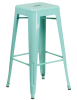Backless Square Seat Metal Barstool - Mint