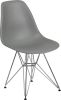 Elon Plastic Chair with Wood Frame - Gray