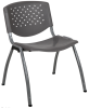 Hercules Perforated Stack Chair - Gray w/Gray Frame