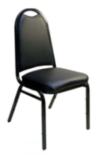 ABC-22 Stackable Chair- Black Frame and Black Vinyl