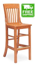 Americana Wood Barstool-Wood Seat