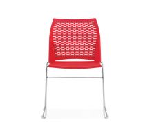 Hoopz Stack Chair - Silver Metal Frame/Stop Red