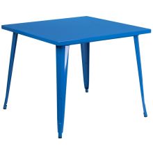 36" Square Metal Table - Blue