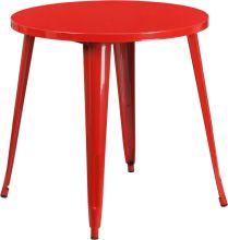 30" Round Metal Table - Red
