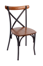 Henry Metal Frame Chair - Autumn Ash Wood Seat