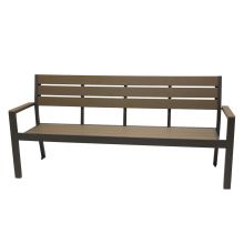 Durango Bench with Arms - Shown in Bronze Frame with Teak Slats