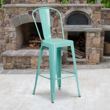 Kai Indoor Outdoor Bar Height Stool - Mint Green