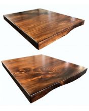 T12 Pinewood Log Edge Table Tops - Walnut Finish