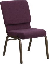 Hercules 18.5" Banquet Chair - Plum Fabric w/ Goldvein Frame