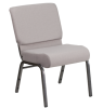Hercules 21" Banquet Chair - Light Grey Fabric/Silvervein Frame
