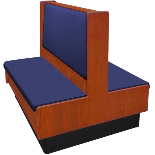 Aristocrat Double Wood Frame Booth - Shown in Cherry Stain/Navy Vinyl