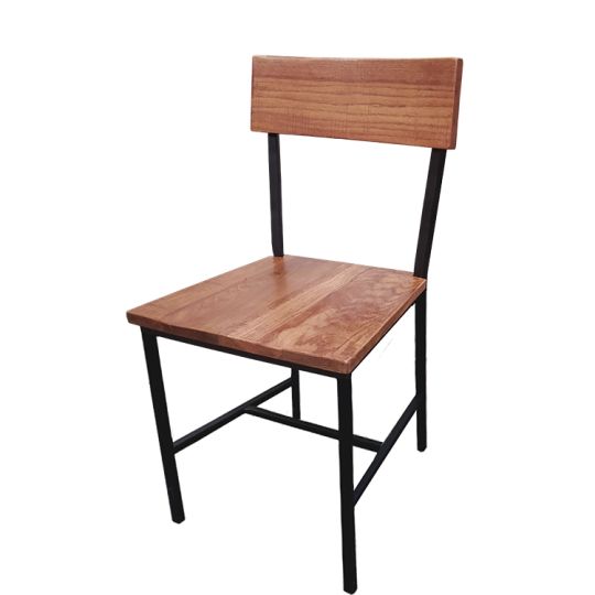 Timber Industrial Metal Frame Chair - Timber Chestnut