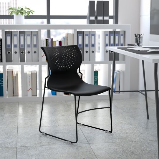 Hercules RUT-438 Stack Chair - Black