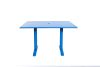 Beachcomber Bali Outdoor Table - Shown in 32 x 48, Berry, with Bali End Bases, Umbrella Hole Option