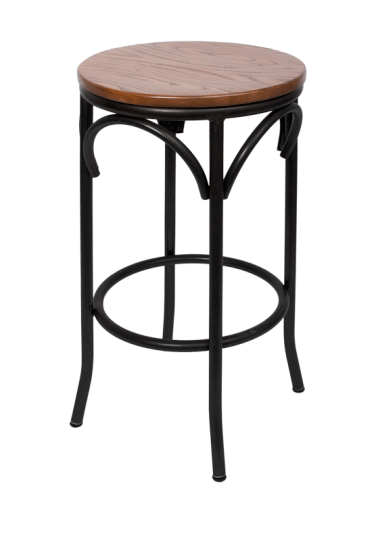 Henry Metal Frame Backless - Autumn Ash Wood Seat