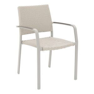 AL-5725A Outdoor Arm Chair - Gray Seat/Back - Gray Frame