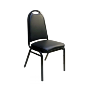 ABC-22 Stackable Chair- Black Frame and Black Vinyl