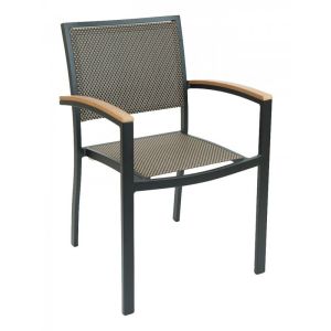AL-5624 Outdoor Arm Chair - Black Frame