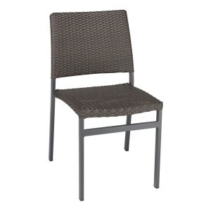 AL-5725S Outdoor Restaurant Chair - Anthracite Black Seat/Back - Indo Frame